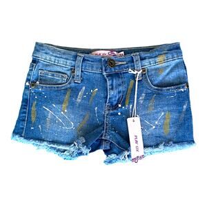 Play Six cut off paint splashed jeans shorts size 6X girl's denim